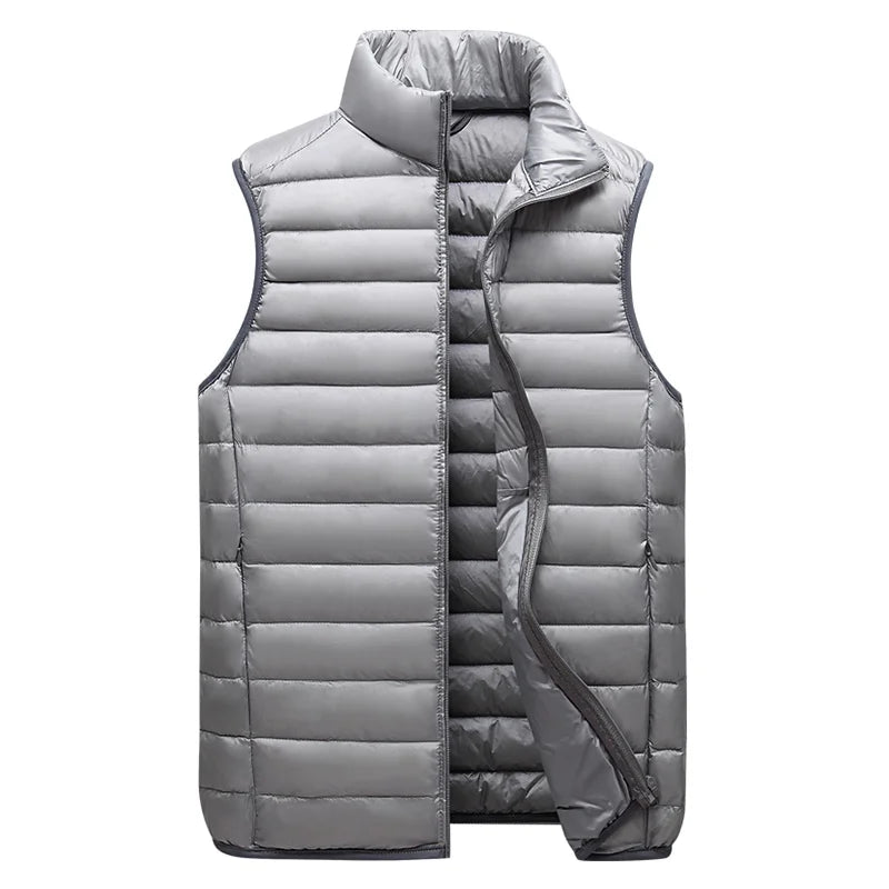 "All-Weather Comfort: Men's Sleeveless Waterproof Jacket"