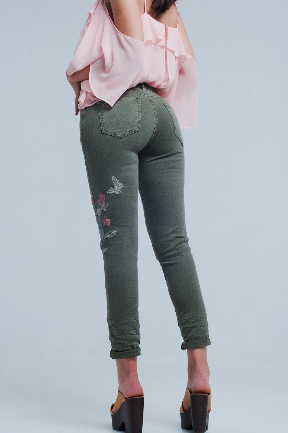 Watered Flowers Skinny Jeans