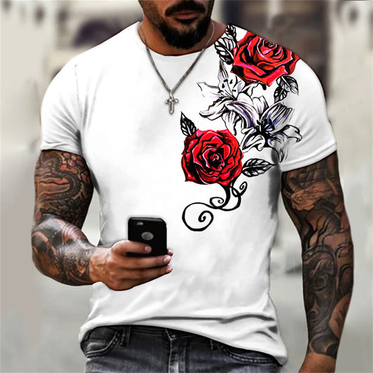 "Vivid Rose 3D Graphic Tee"