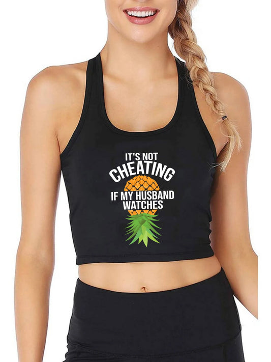 Upside Down Pineapple Graphics Tank Tops