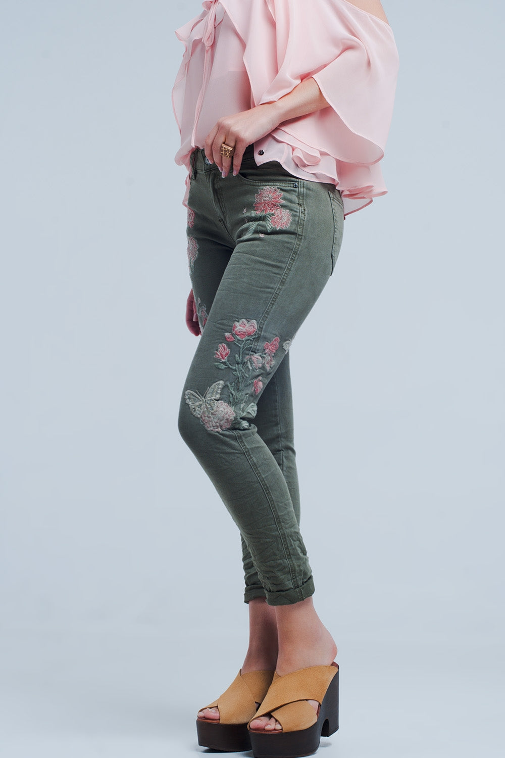 Watered Flowers Skinny Jeans