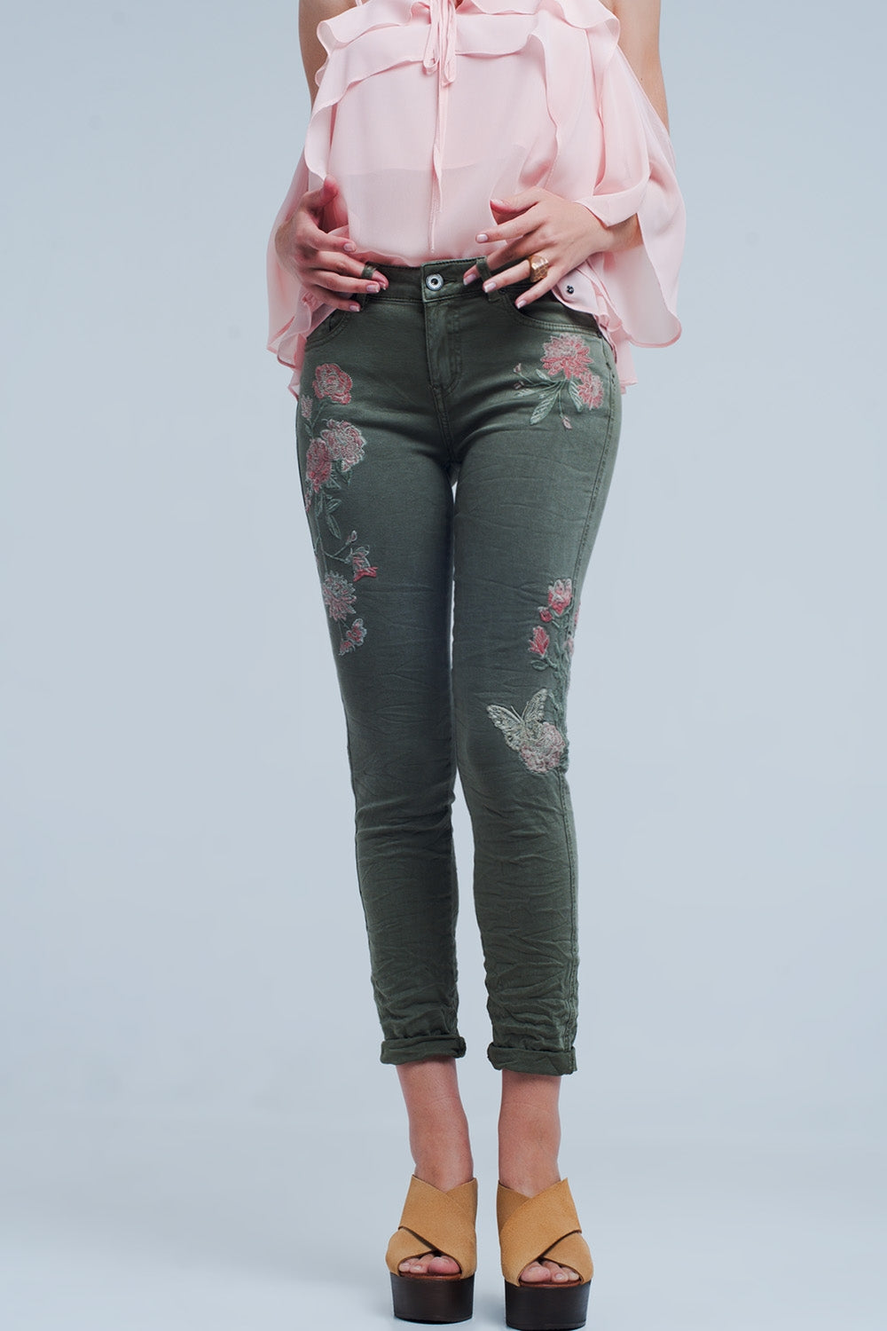 Watered Flowers Skinny Jeans