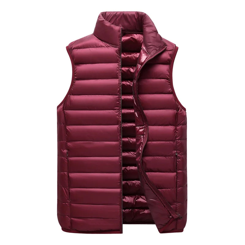 "All-Weather Comfort: Men's Sleeveless Waterproof Jacket"