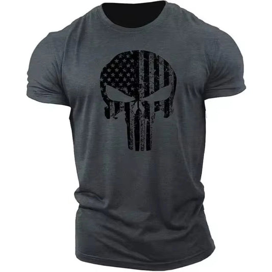 "Skull & Strength: Military-Inspired Top"