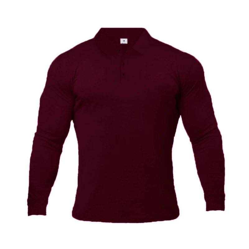 "Active Comfort: Men's Stretch Cotton Long Sleeve Shirt"