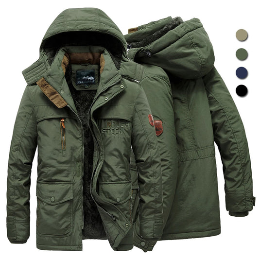 "Ultimate Protection: Men's Big Size Multi-Pocket Winter Jacket"