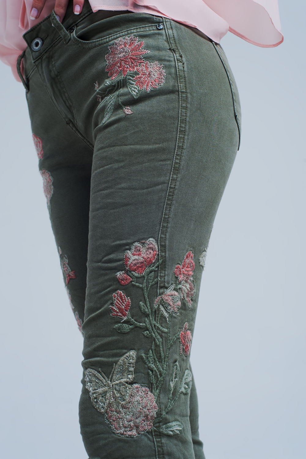 Watered Flowers Skinny Jeans